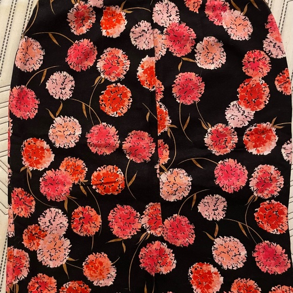 Talbots Skirt 2P Black Pink Floral Pencil Straight - Picture 3 of 11